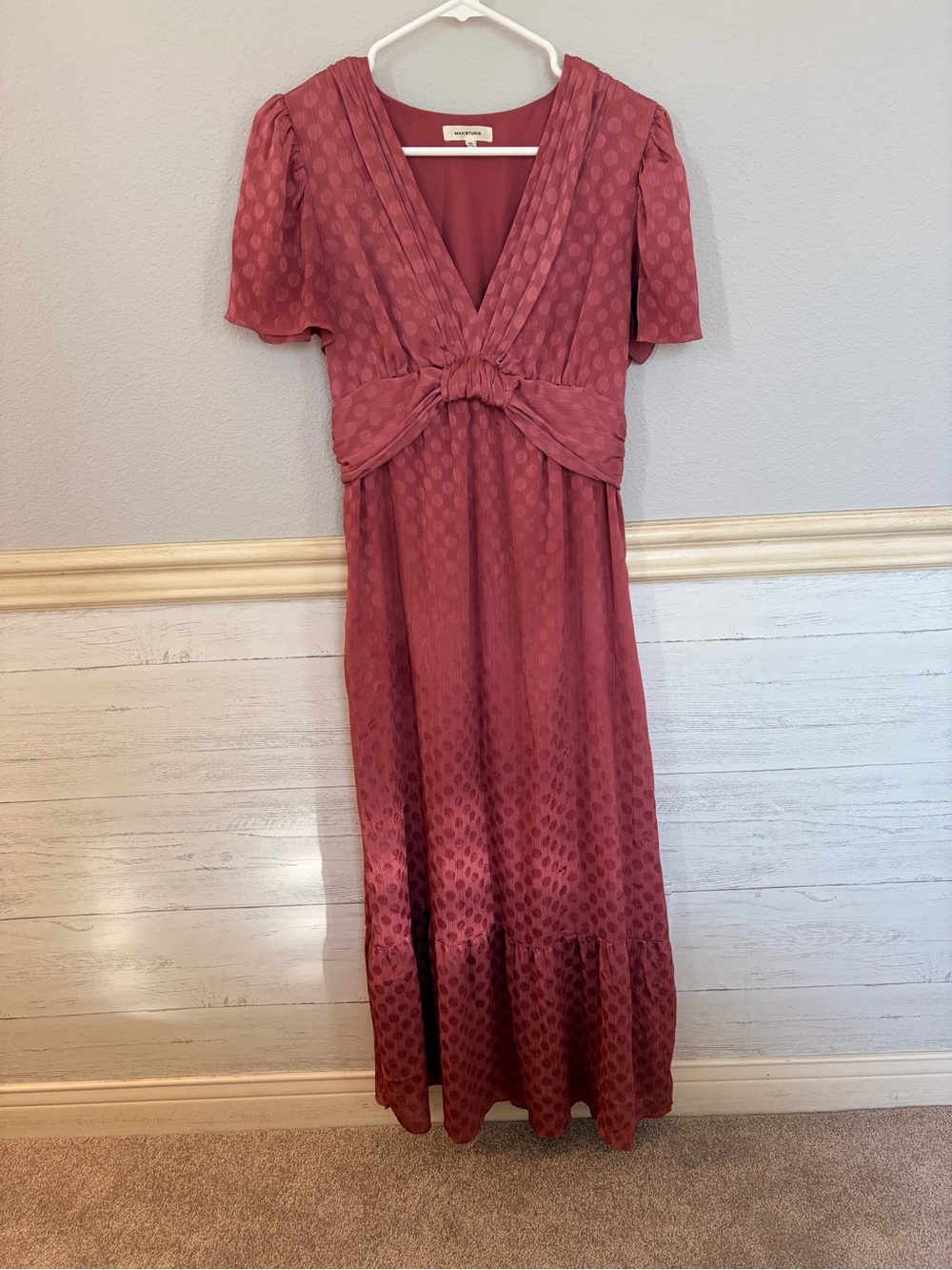 Max Studio Dusty Rose V-Neck Maxi Dress
